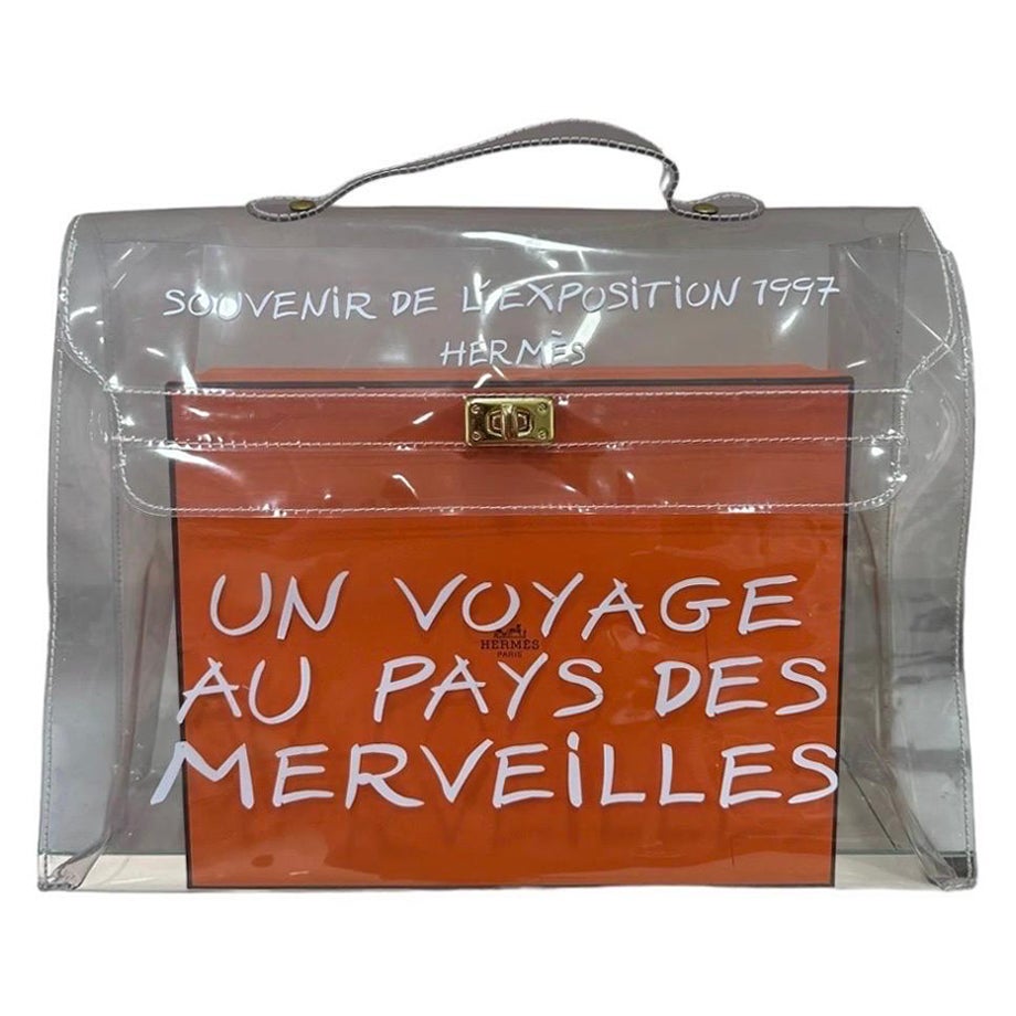 Hermès Kelly Voyage PVC Borsa a Mano Trasparente 