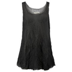 Used MM6 Maison Margiela Grey Sheer Textured Tank Top Size M