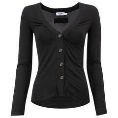 Moschino Jeans Strickjacke aus schwarzem Jersey, Größe XS