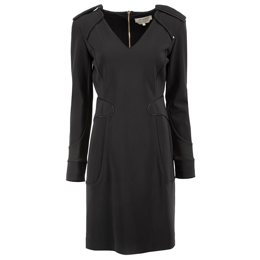Sportmax - Mini robe noire à épaules dénudées et à empiècements, taille L en vente