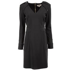 Sportmax Mini Vestido Negro con Paneles en los Hombros Talla L