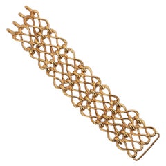 Retro Chanel Gilded Metal Articulated Bracelet