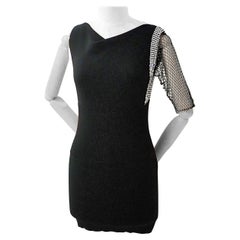 Used Balmain black dress crystal swarovski stones dress