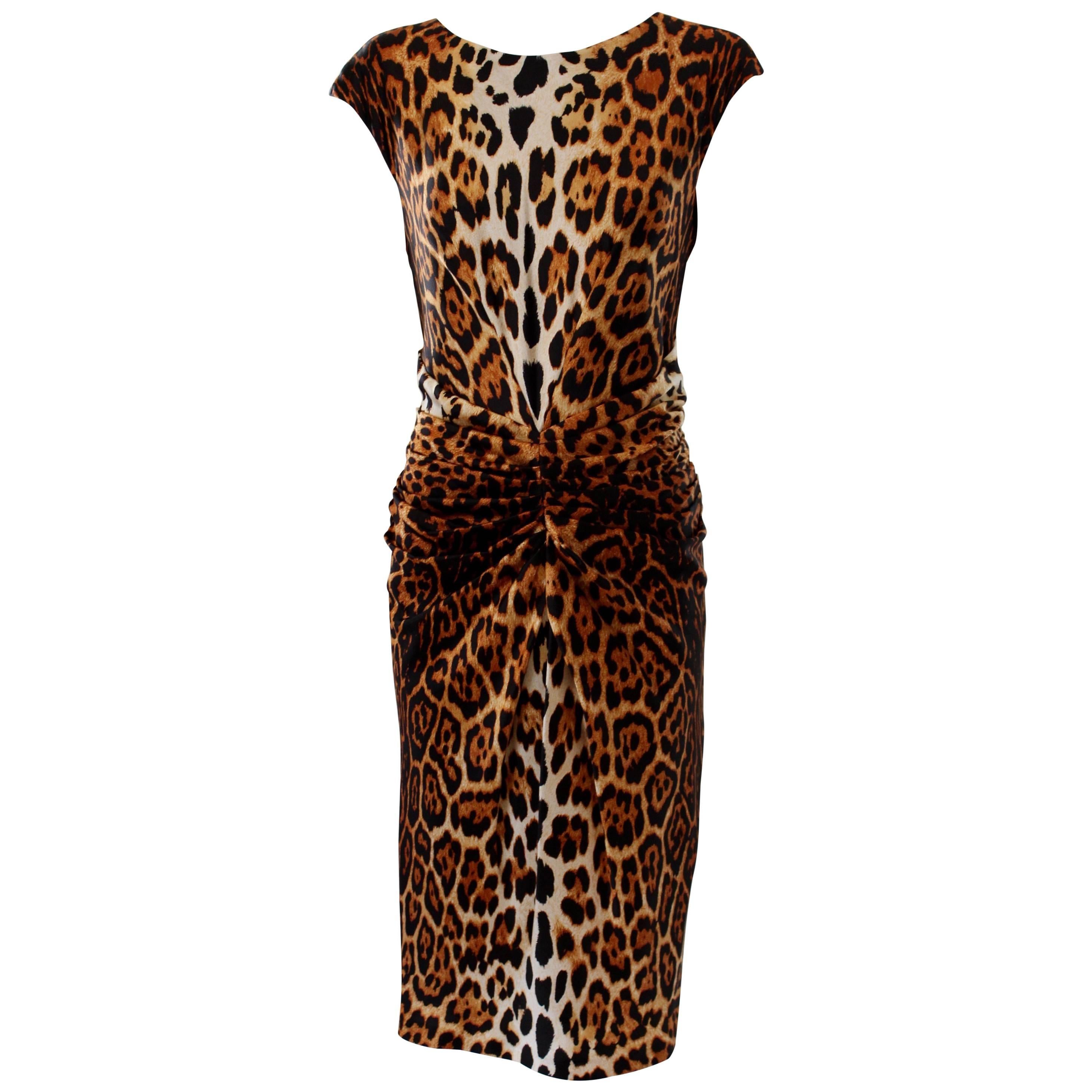 Christian Dior Leopard Cocktail Dress  For Sale