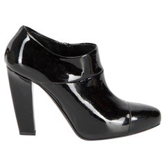 Used Prada Black Patent Leather Ankle Booties Size IT 36.5