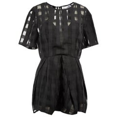Alice McCall Black Sheer Checkered Short Sleeve Playsuit Size M