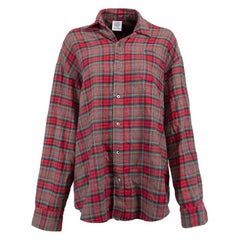 Vetements 2019 Red Tartan Check Flannel Shirt Size M