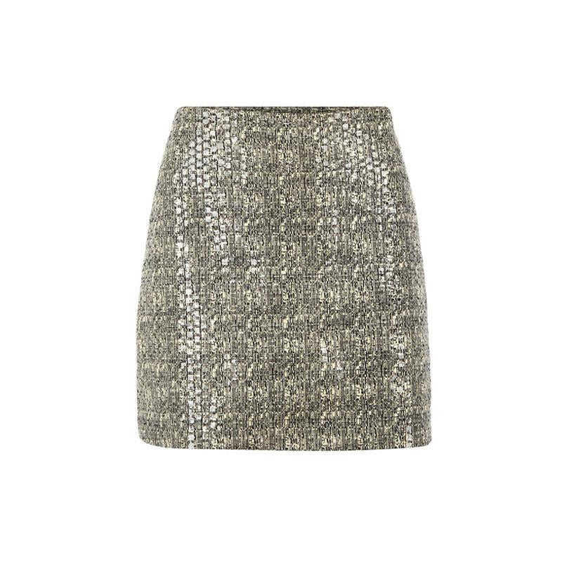 Alice + Olivia Grey Textured Micro Mini Skirt Size L For Sale