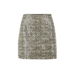 Alice + Olivia Grey Textured Micro Mini Skirt Size L