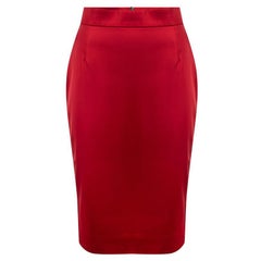 Dolce & Gabbana D&G Red Knee Length Pencil Skirt Size S