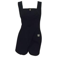 1990s Versace Jeans Couture Black Sleeveless Romper 