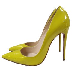 Christian Louboutin Yellow Patent Leather So Kate Pointed Toe Pumps
