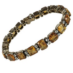 Art Deco Citrine Line Bracelet