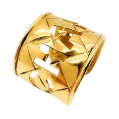 Vintage 1980S Chanel by LAGERFELD Cut Out  C H A N E L  Statement Cuff 1980s