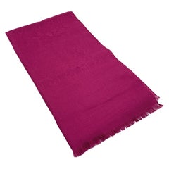 Gucci Red Magenta GG Monogram Wool and Silk Scarf Stole 45x180 cm