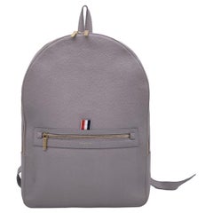 Used Thom Browne Grey Pebble Grain Leather Classic Backpack Bag