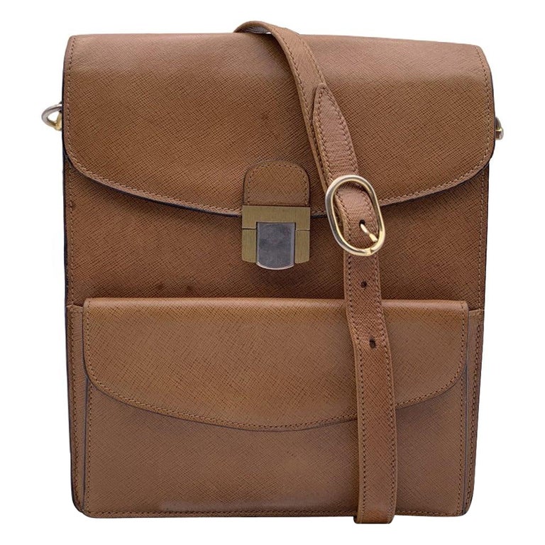 Gucci Vintage Beige Leather Men Purse Shoulder Bag ref.875946