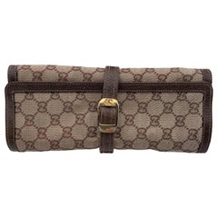 Gucci - Porte-monnaie de voyage vintage en toile avec monogramme pour bijoux