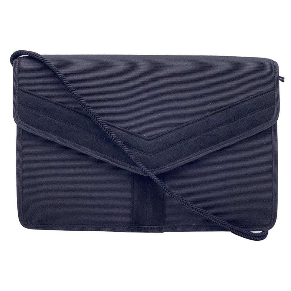 Yves Saint Laurent Vintage Black Canvas Y Evening Shoulder Bag