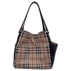 Burberry Beige Haymarket Check Canterbury Shoulder Tote Bag