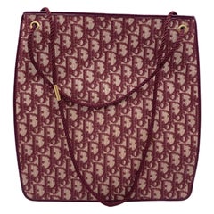 Christian Dior Retro Burgundy Trotter Oblique Canvas Shoulder Bag