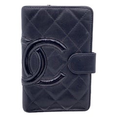 Chanel Black Quilted Leather Cambon Pocket Wallet Coin Purse