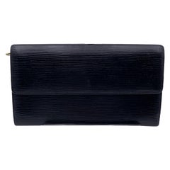 Louis Vuitton Vintage Black Epi Leather Continental Long Sarah Wallet