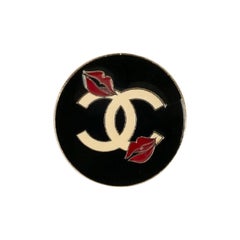 Used Chanel Champagne and Enamel Metal Pins, 2004