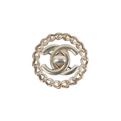 Chanel Silver Plated Turnlock Brooch
