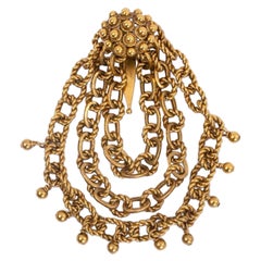 Dior Gilded Metal Brooch