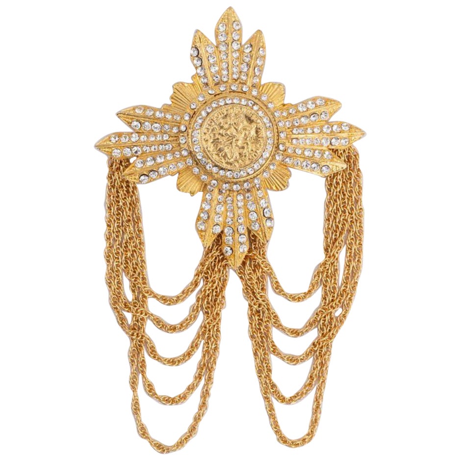 GianFranco Ferré Golden Brooch For Sale