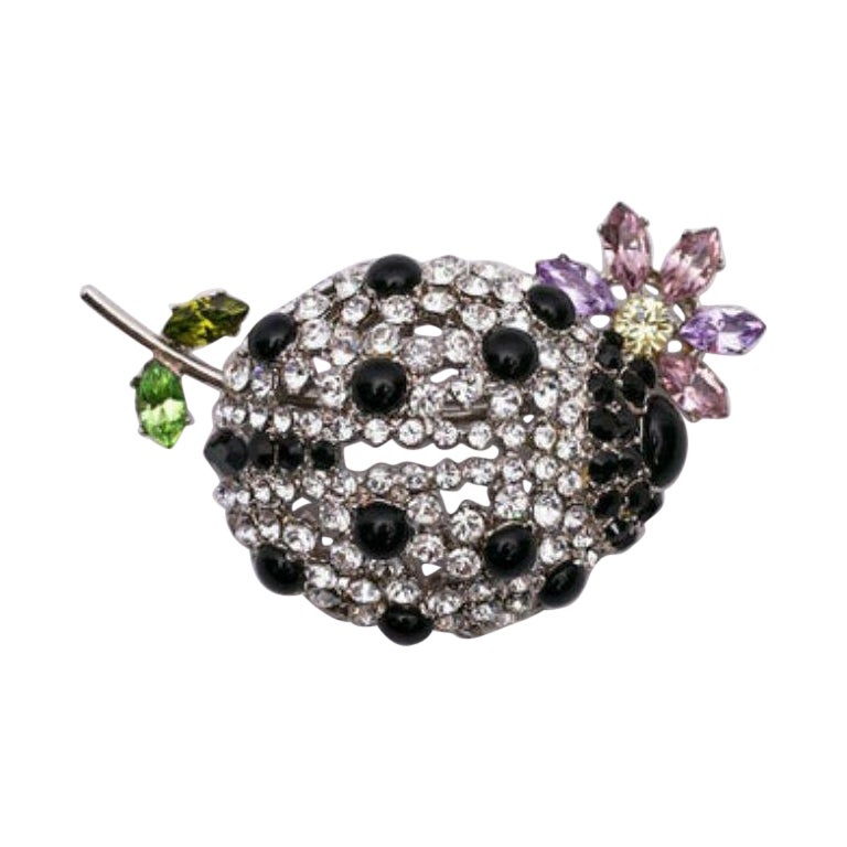Christian Lacroix Silver Plated Ladybug Brooch For Sale