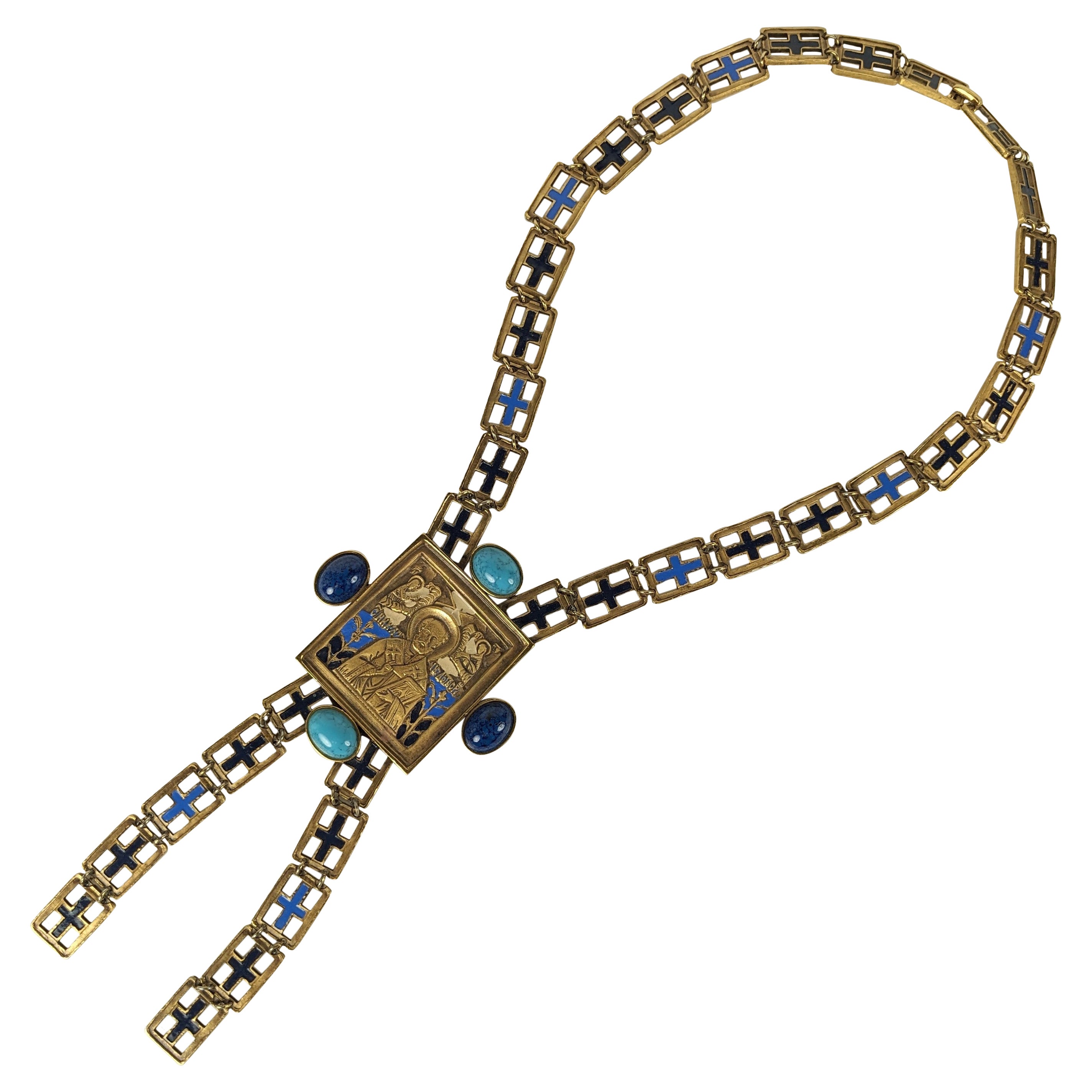Seltene Diane Love für Trifari, russische Ikon-Halskette im Angebot