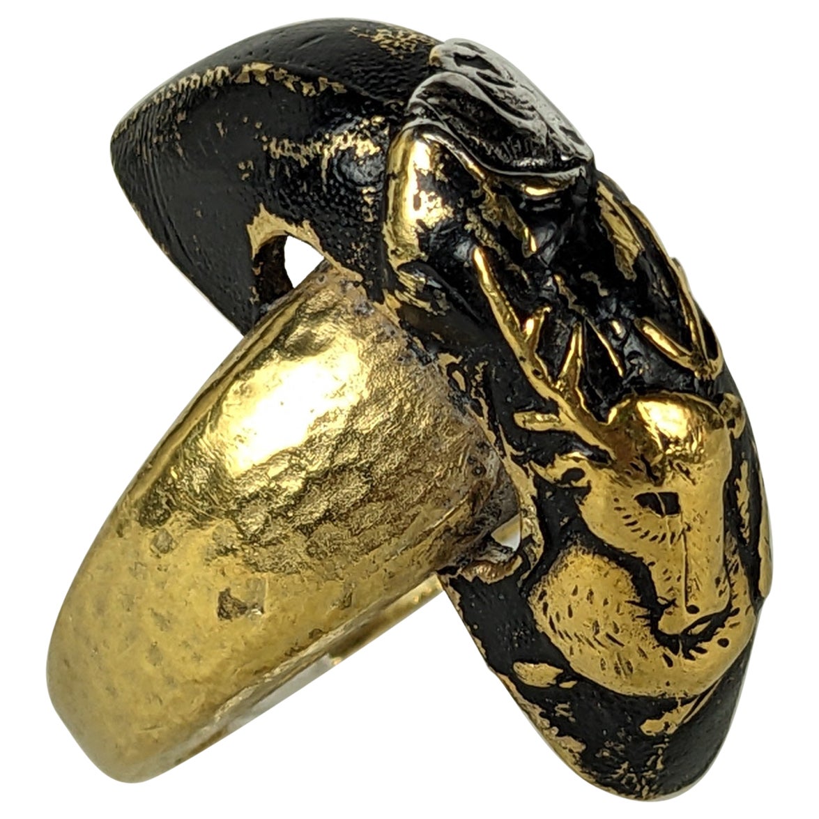Diane Love for Trifari Shakudo Style Ring For Sale