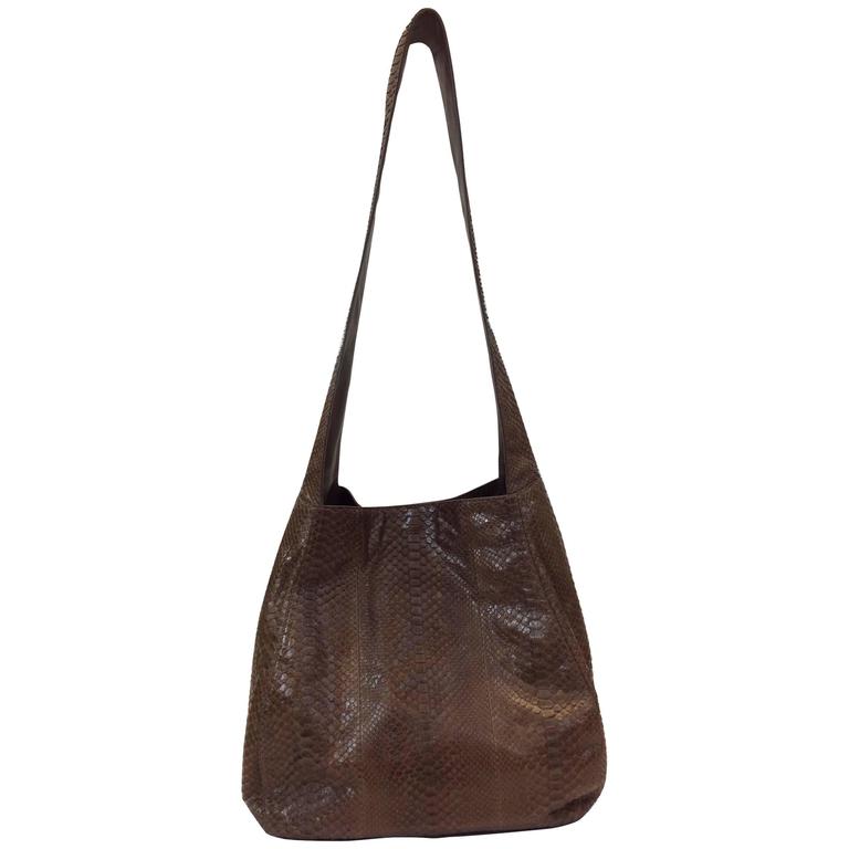 Michael Kors Large Brown Python Crossbody Bag For Sale at 1stDibs