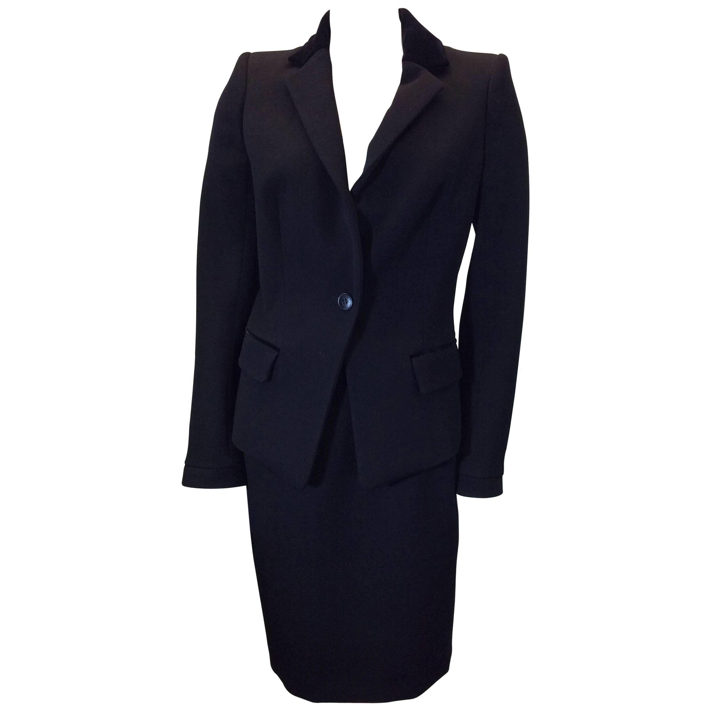 Balenciaga Black Two-Piece Skirt/Jacket Suit Set For Sale