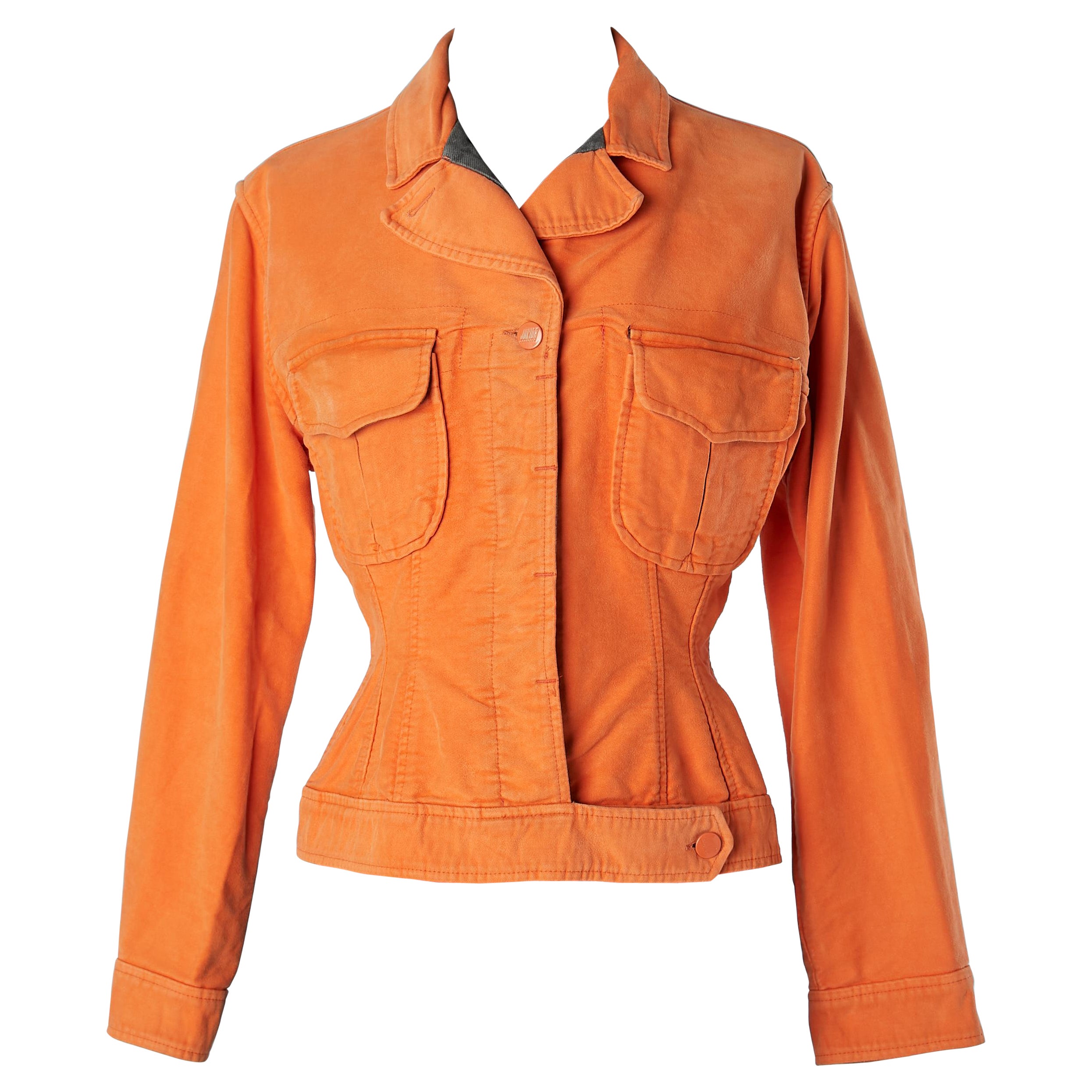 Orange cotton jacket Junior Gaultier 