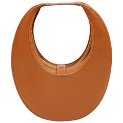 sehr seltene 1989 HERMES courchevel runde 'Folies' Ledertasche