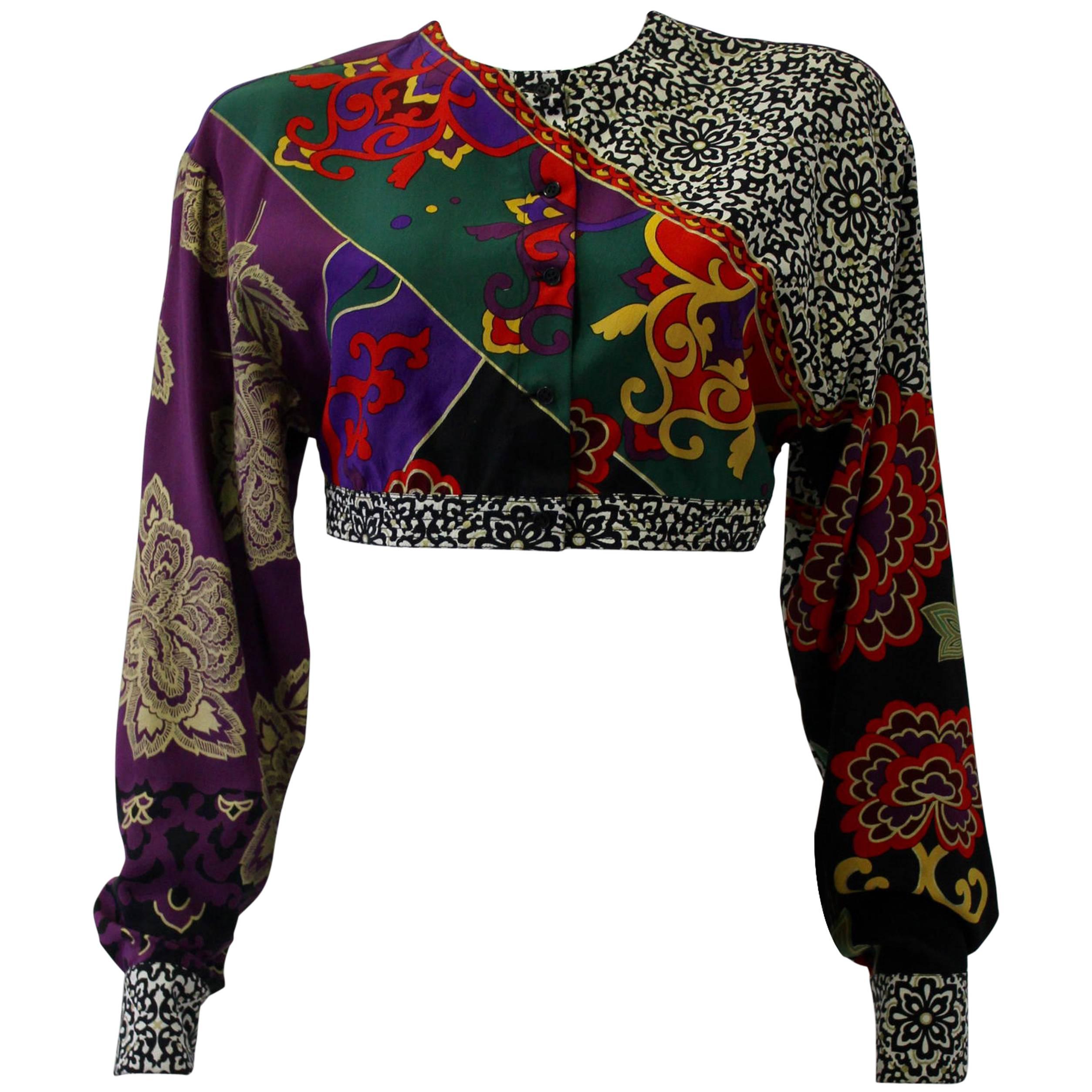 Gianni Versace Cropped Silk Jacket Spring 1987 For Sale