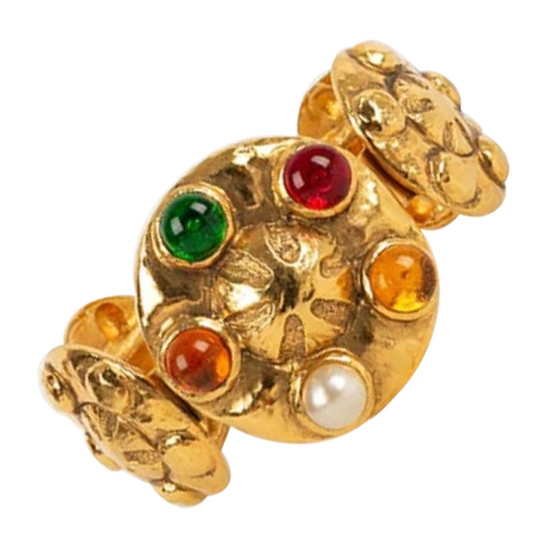 Chanel Byzantine Gold-Plated Metal Bracelet For Sale