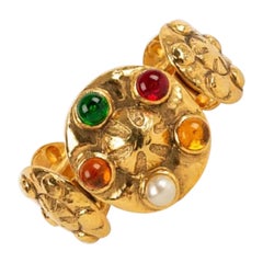 Chanel Bracelet byzantin en métal plaqué or