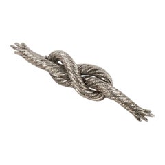 Hermès Silver Knot of Eight in Rope Brooch