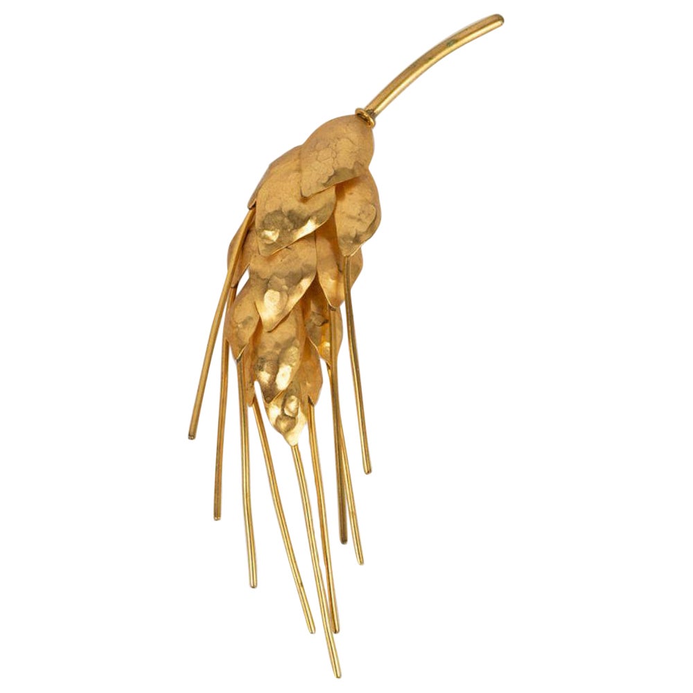 Van Der Straeten Brooch in Gilded Metal