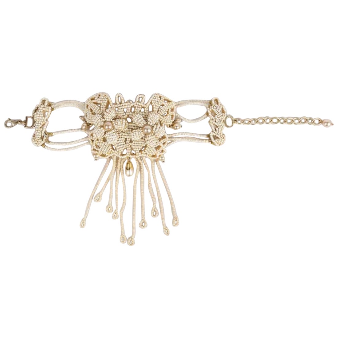 Dior Gold Plated Metal & Beaded Bracelet