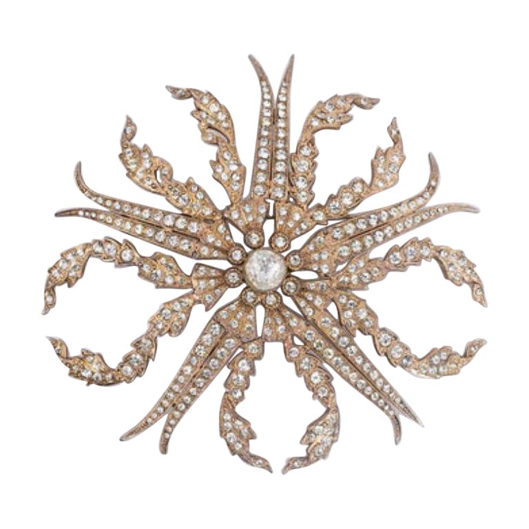Christian Lacroix Haute Couture Gilded Metal Brooch For Sale