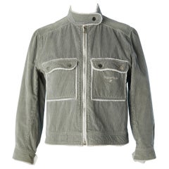 Retro Grey Corduroy jacket Courrèges Hyperbole Circa 1970
