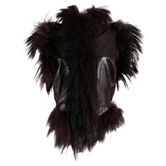 Vintage Alexander McQueen goat hair and leather gillet jacket, circa 2000