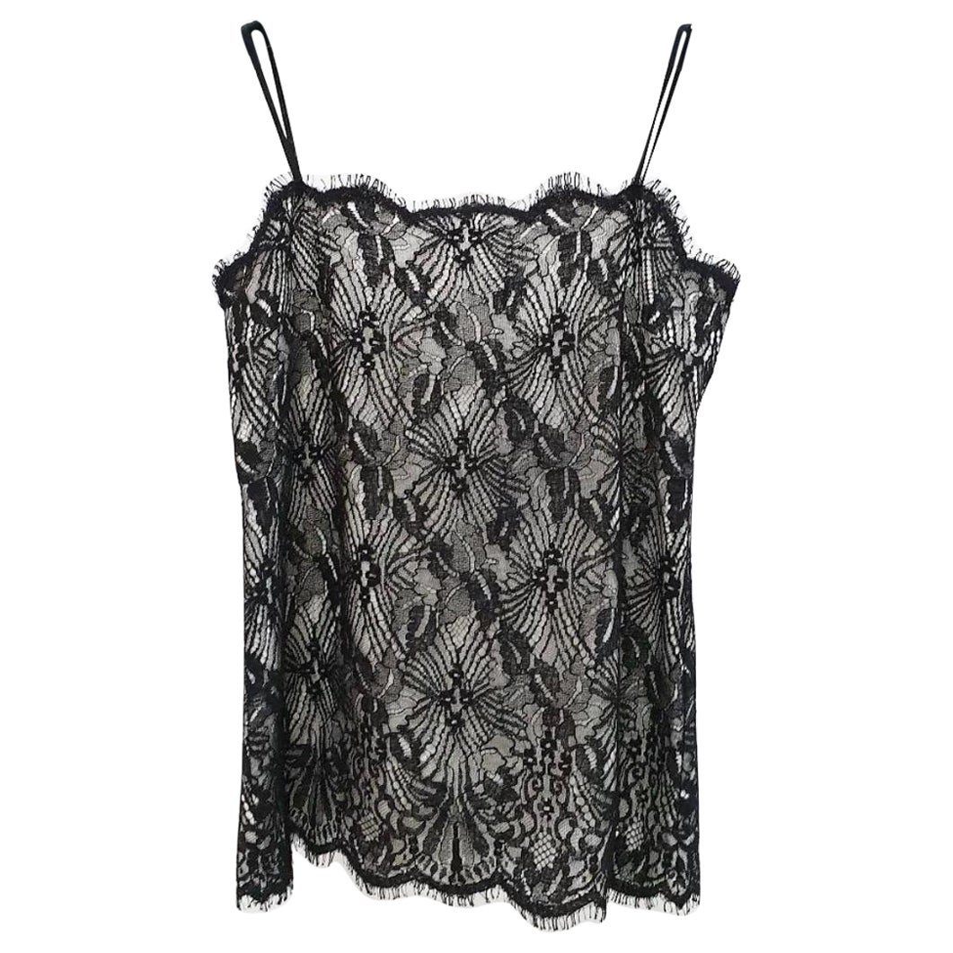 CHANEL Black Lace Camisole For Sale