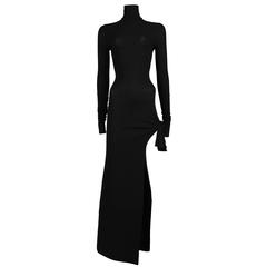 Dolce & Gabbana black bodycon evening dress with cut out, circa 2001