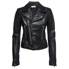 Balenciaga Black Leather Biker Jacket M